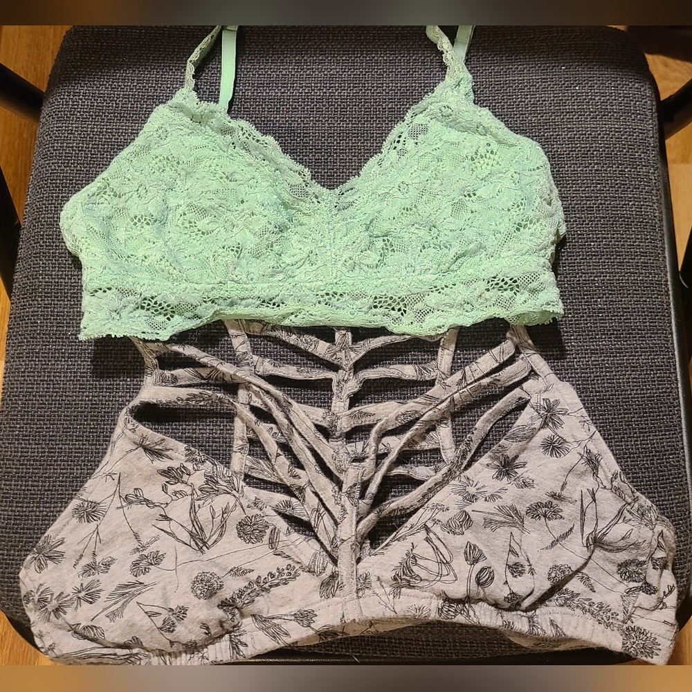 >5/$40< x2 Aerie/RCVA Sunday Collecrition Lacey Ladder Back Strappy Bralettes